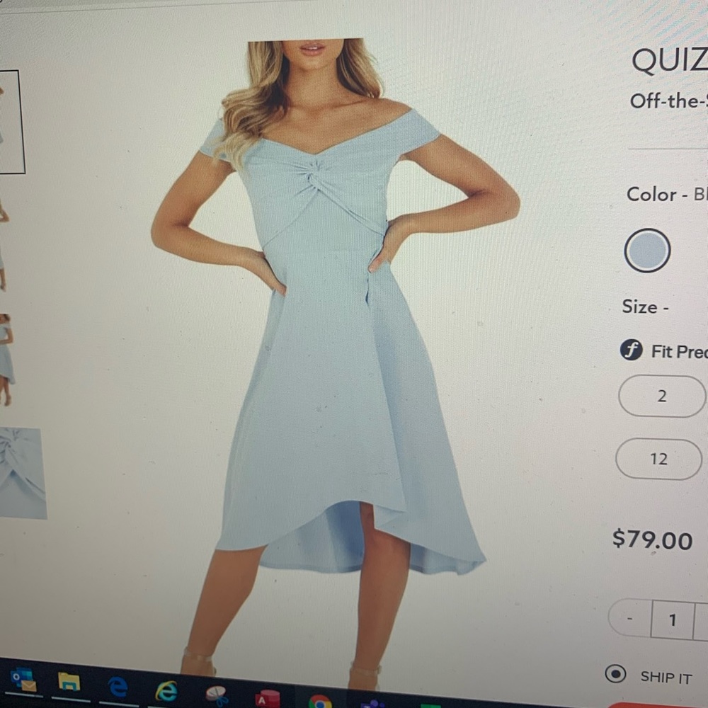 Light Blue Off the Shoulder Dress from L&T - Picture 2 of 3